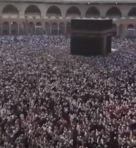 مشهد مهيب.. امتلاء صحن المطاف بالمعتمرين وزوار المسجد الحرام (فيديو)