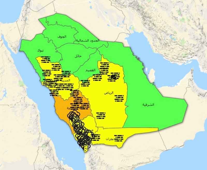 الإنذار المبكر ينبه من حالات مناخية على عدة مناطق