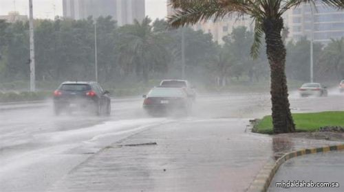 الأرصاد: أمطار رعدية مصحوبة بزخات البرد على معظم مناطق المملكة غداً