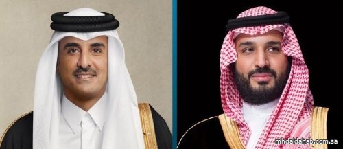 ولي العهد يتلقى اتصالاً هاتفياً من أمير دولة قطر