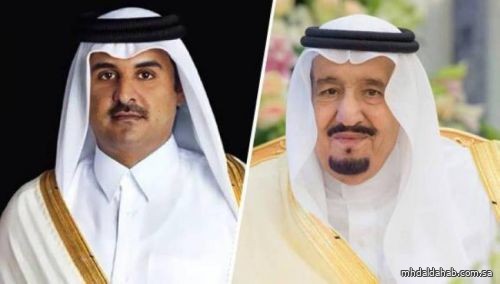 خادم الحرمين الشريفين يتلقى اتصالاً هاتفيًا من أمير دولة قطر