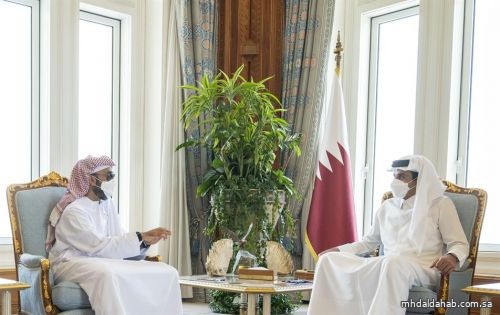 أمير قطر يستقبل مستشار الأمن الوطني الإماراتي طحنون بن زايد