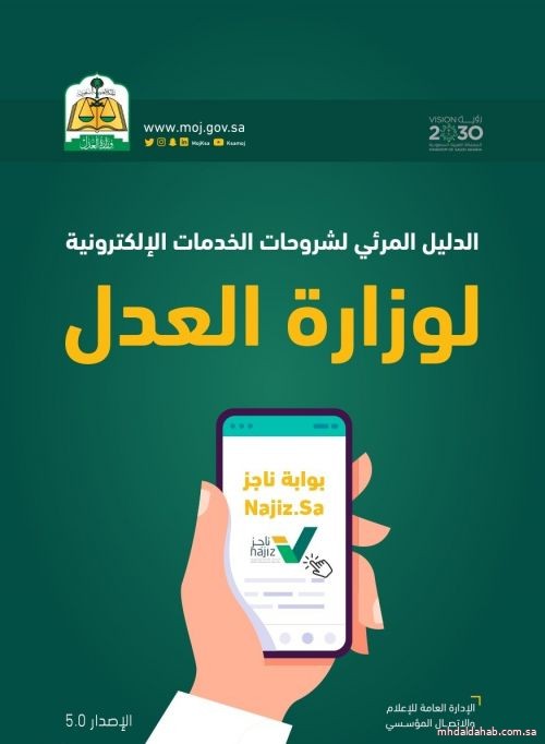«العدل» تطلق الإصدار الخامس للدليل المرئي لشروحات الخدمات الإلكترونية