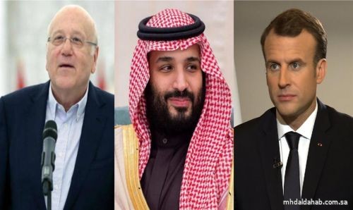 اتصال هاتفي بين ولي العهد والرئيس الفرنسي ورئيس وزراء لبنان