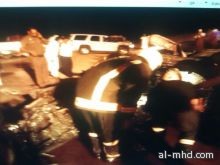 تفحم شخص وإصابة عدد من الأشخاص بحادث تصادم سيارات بطريق الرياض ـ المدينة