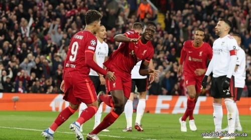 ليفربول يتجاوز بنفيكا ويتأهل لنصف نهائي دوري الأبطال