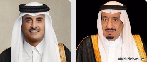 خادم الحرمين يتلقى اتصالاً هاتفياً من أمير قطر هنأه خلاله بقرب حلول عيد الفطر