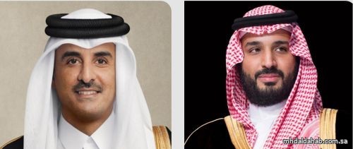 ولي العهد يتلقى اتصالاً هاتفياً من أمير دولة قطر هنأه خلاله بقرب حلول عيد الفطر