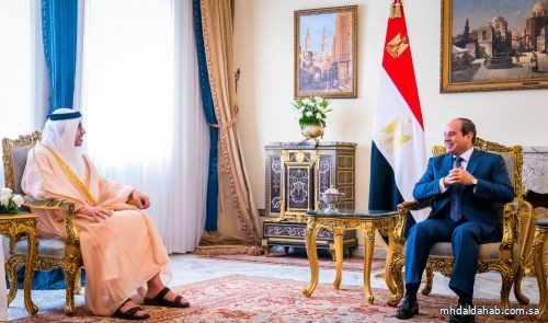 رئيس مصر يستقبل وزير خارجية الإمارات