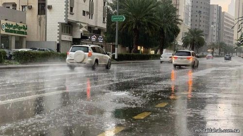 "الأرصاد": استمرار هطول الأمطار على معظم مناطق المملكة حتى الجمعة القادمة