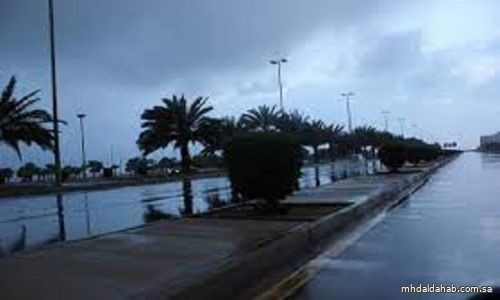 هطول أمطار في ينبع وتحذيرات من الدفاع المدني في المدينة المنورة
