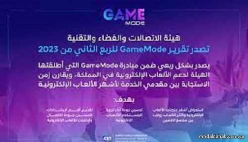 هيئة الاتصالات والفضاء والتقنية تصدر تقرير Game Mode للربع الثاني من عام 2023م