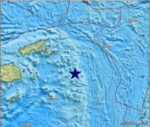 زلزال بقوة 4.6 درجات يضرب جزر فيجي جنوب المحيط الهادئ
