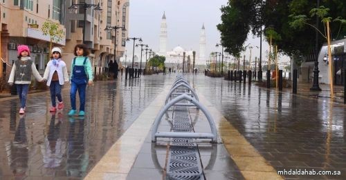 "الأرصاد": أمطارٌ على منطقة المدينة المنورة