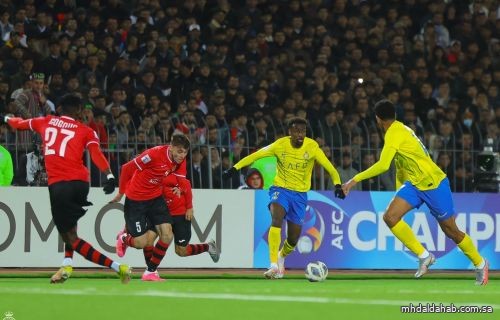 النصر يتعادل مع استقلال دوشنبه ويتأهل إلى دور الـ 16 بدوري أبطال آسيا بدون أي خسارة لأول مرة