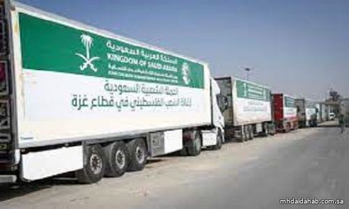 قافلة مساعدات سعودية جديدة تعبر إلى غزة من معبر رفح