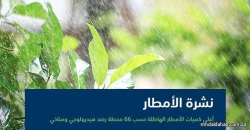 "البيئة": 93 محطة ترصد هطول أمطار في 7 مناطق والقصيم تسجّل أعلى كميات بـ 38.0 ملم