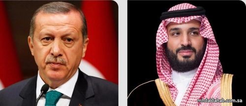 ولي العهد يتلقى اتصالاً هاتفياً من رئيس الجمهورية التركية