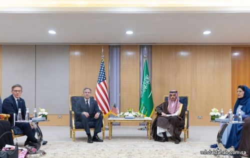فيصل بن فرحان يلتقي وزير الخارجية الأمريكي