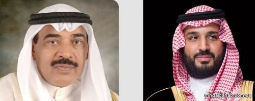 ولي العهد يعزّي ولي عهد الكويت في وفاة الشيخ جابر دعيج الابراهيم الصباح