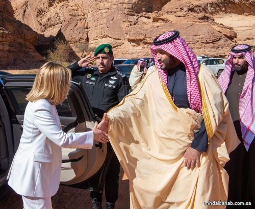 ولي العهد يستقبل في المخيم الشتوي في العلا دولة رئيسة الوزراء في الجمهورية الإيطالية