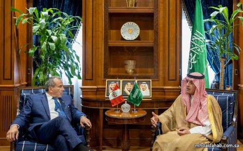 وزير الدولة للشؤون الخارجية يستقبل وزير خارجية البيرو
