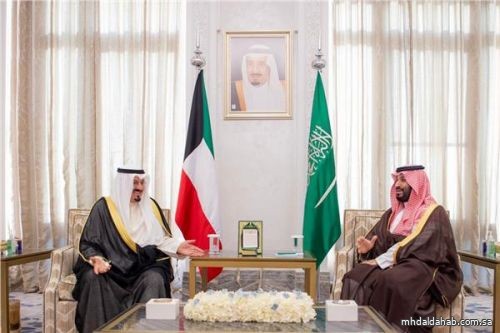 ولي العهد يستقبل رئيس مجلس الوزراء بدولة الكويت ويستعرضان العلاقات التاريخية وأوجه التعاون الثنائي