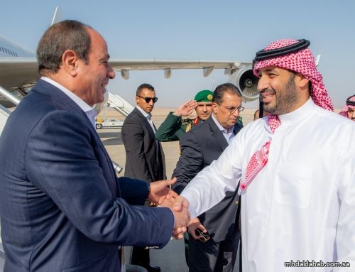 ولي العهد يستقبل رئيس مصر في نيوم