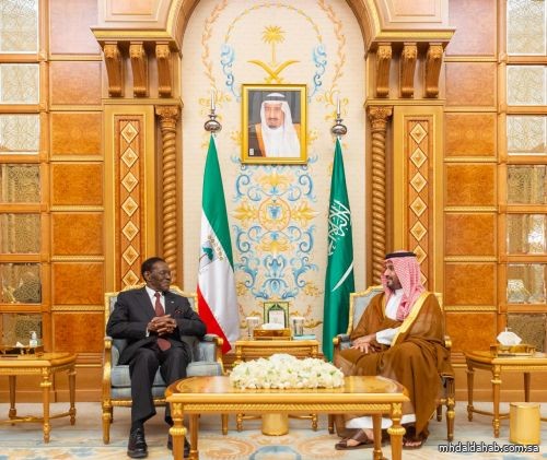 ولي العهد يلتقي رئيس جمهورية غينيا الاستوائية