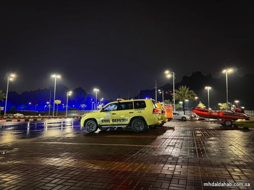 الدفاع المدني يتابع الحالة المطرية التي تشهدها بعض مناطق المملكة