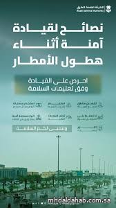 "هيئة الطرق" تدعو قائدي المركبات إلى الالتزام بالإرشادات أثناء هطول الأمطار "هيئة الطرق" تدعو قائدي المركبات إلى الالتزام بالإرشادات أثناء هطول الأمطار