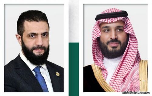 ولي العهد والرئيس السوري يبحثان جهود ترسيخ الأمن والاستقرار في سوريا ولي العهد والرئيس السوري يبحثان جهود ترسيخ الأمن والاستقرار في سوريا