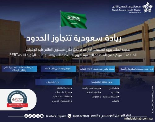 فهد الطبية الأولى عالميًا خارج الولايات المتحدة كمركز تميّز دولي لعلاج الجلطات الرئوية (PERT)