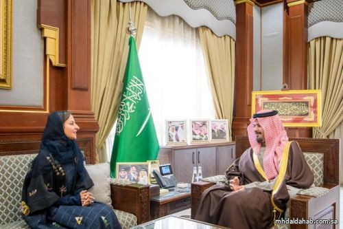 سمو أمير منطقة #المدينة_المنورة #سلمان_بن_سلطان، يستقبل صاحبة السمو الملكي الأميرة سارة بنت بندر بن عبدالعزيز، المدير التنفيذي للمجلس الدولي للتمور